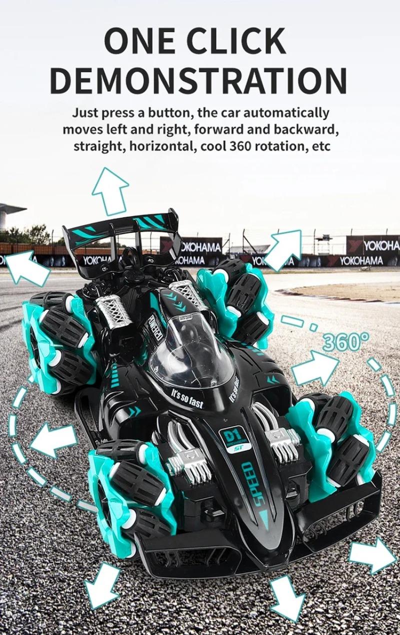 Product Introduction of 2.4G Remote Control Car Children's Toy Stunt Spray Car RC High-speed Off-road 4WD Light Music Drift Racing Birthday Gift 2