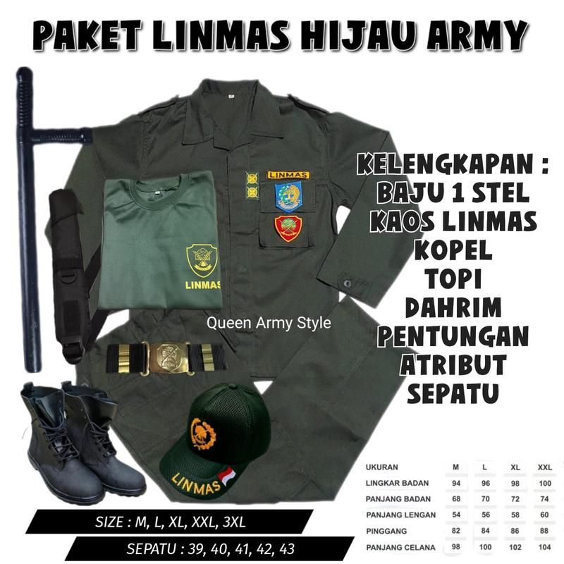 SERAGAM LINMAS / PAKAIAN LINMAS / SERAGAM HANSIP TERBARU / LINMAS HIJAU ARMY / STELAN LINMAS / PAKETAN LINMAS / SERAGAM LINMAS TERBARU 0