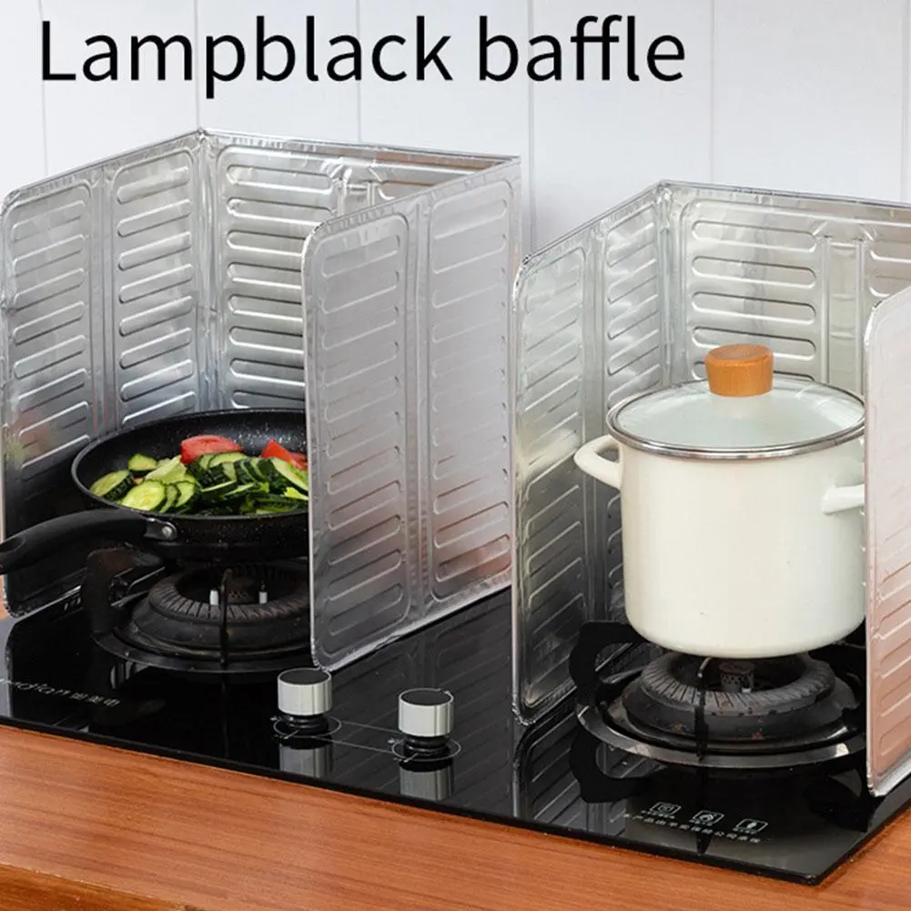Home Kitchen Stove Foil Plate Prevent Oil Splash Aluminum Baffle Oil Cooking Protection Splash