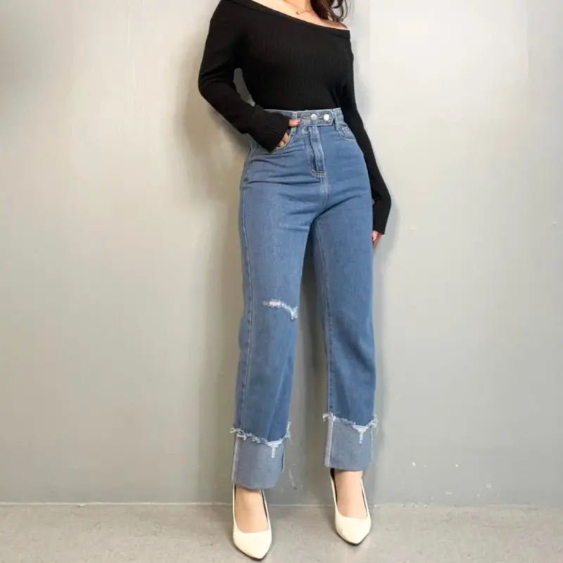 [LUXE.DLABEL] - 159 JEANS  | Celana Panjang Highwaist Wanita Jeans Wanita Polos Ripped Jeans Highwaist Wanita Skinny Jeans Highwaist Baggy Wideleg Jean 2