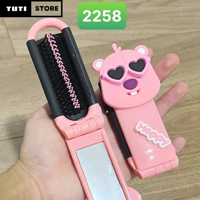 Lược chải tóc hình loopy, gương phía sau 3