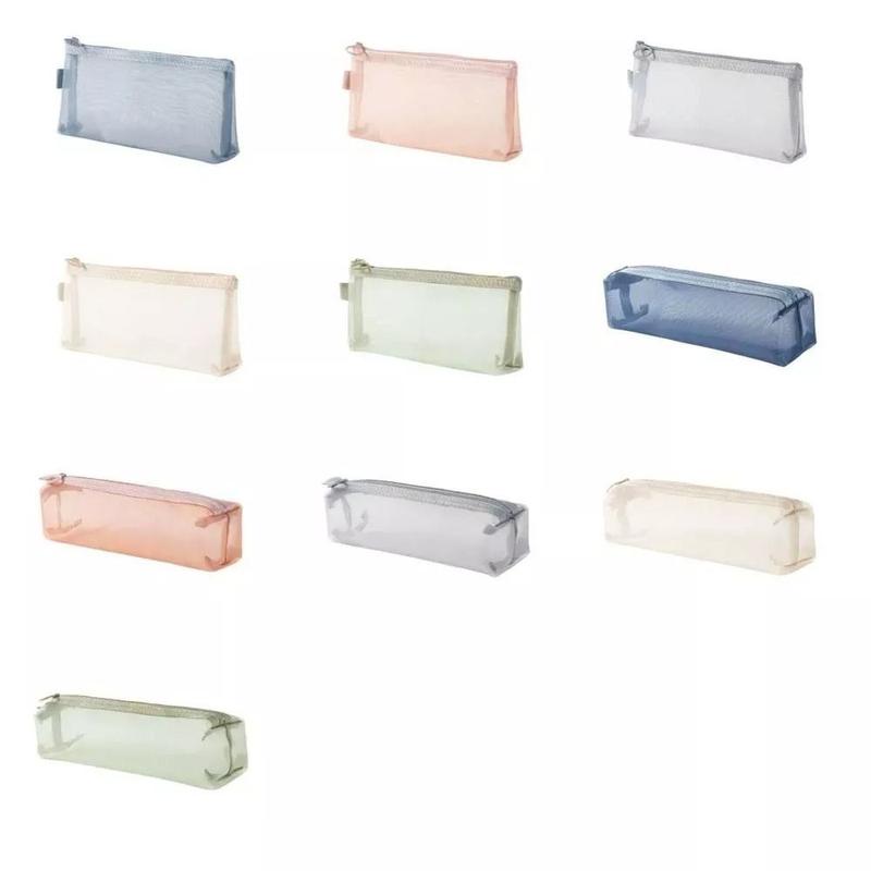 Product Introduction of New Large Capacity Mesh Cosmetic Bag Transparent Mesh Coin Purse Multifunctional Portable Makeup Case 9
