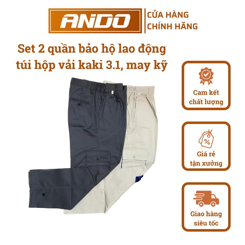 Combo 2 quần bảo hộ lao động có túi hộp, vải kaki 3/1, dày dặn, thoải mái vận động, tiện lợi cho công việc, quần lao động công nhân Top Nam Menwear Workwear Pants Jogger