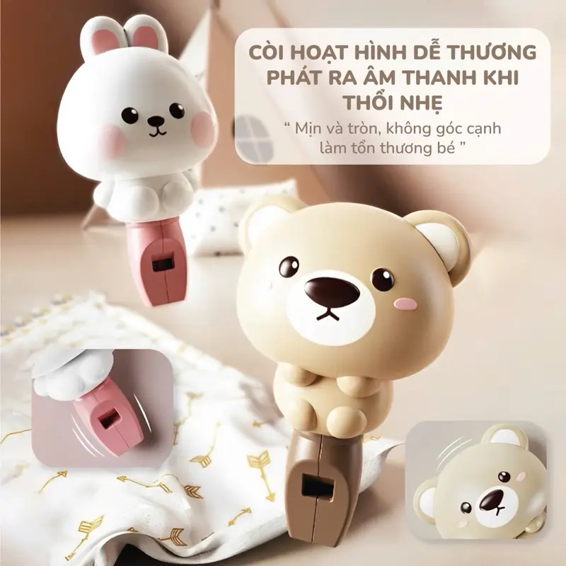 Đồ Chơi Xúc Xắc Âm Thanh Cho Bé Hình Gấu, Hình Thỏ Siêu Đáng Iu Thiết Kế Bo Tròn An Toàn 1