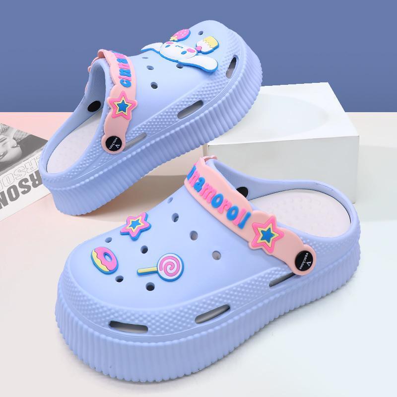 Product Introduction of TAICCY Sandal Kodok Wanita Dewasa Jelly Fuji Sendal Baim Wedges Karakter Kartun Sandal keluarga EVA Ukuran 20-41 34