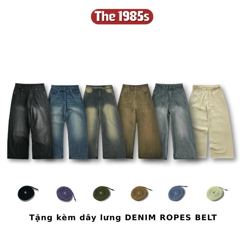 TẶNG DÂY FLASH WIDE STRAIGHT NEWJEAN Quần Jean ống đứng form suông form rộng Unisex streetwear hiphop phong cách Hàn Quốc thời trang