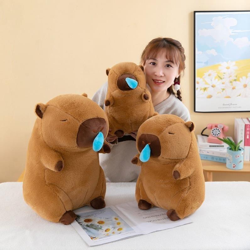 Gấu Bông Chuột Lang Nước Capybara 20-30-50cm Chảy Mũi Xanh – Gối Ôm Mềm Mịn Dễ Thương – Quà Tặng Siêu Đáng Yêu