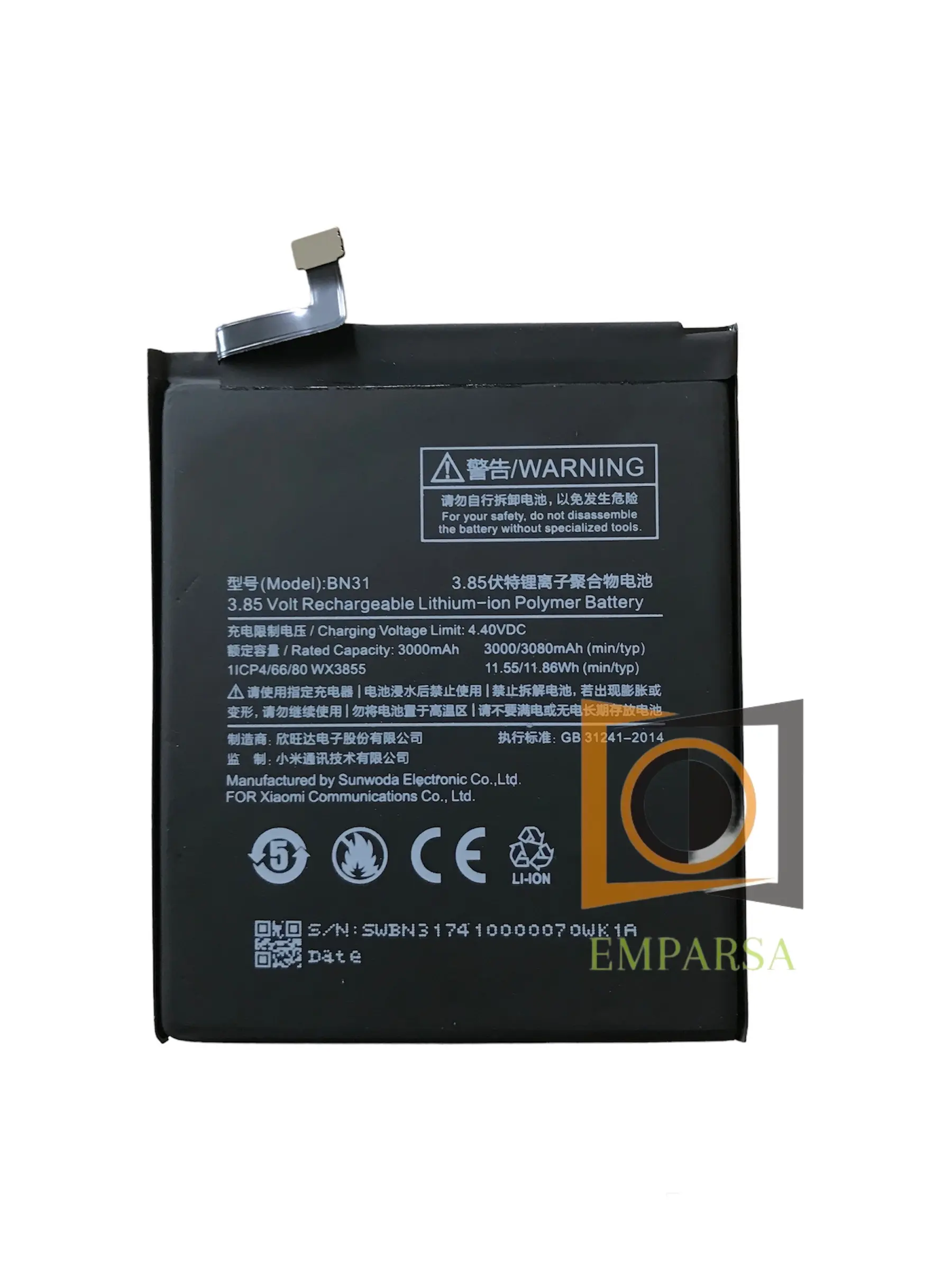 Baterai For Hp Redmi Note 5a / BN31  .  Batrai Batre Batery Bateray Batere Battery Handphone Hape Xiaomi Note5a