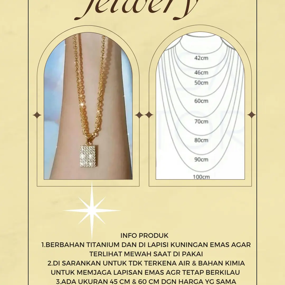 kalung Jelwery 45 cm dan 60 cm Free cincin