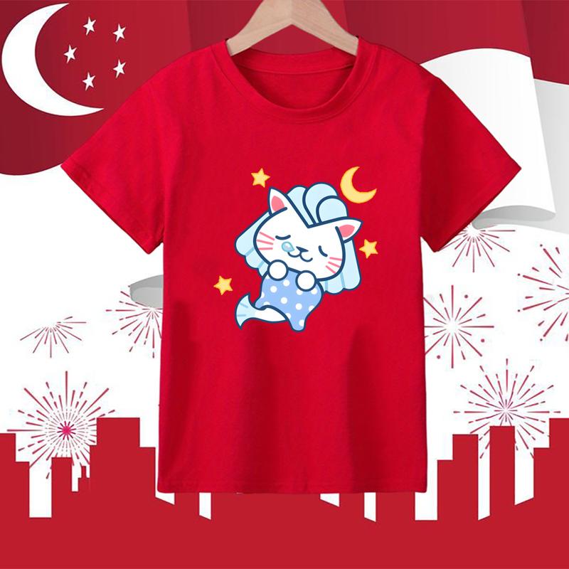 Product Introduction of Cartoon  Print Pattern Clothing T-shirt Summer Fashionable Polyester T-shirt Celebrating National Day for Boys and Girls Casual Children Short Sleeved 28