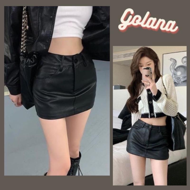 Chân Váy Da Chữ A Hàn Quốc Cạp Cao Siêu Cá Tính ( Có Bigsize)