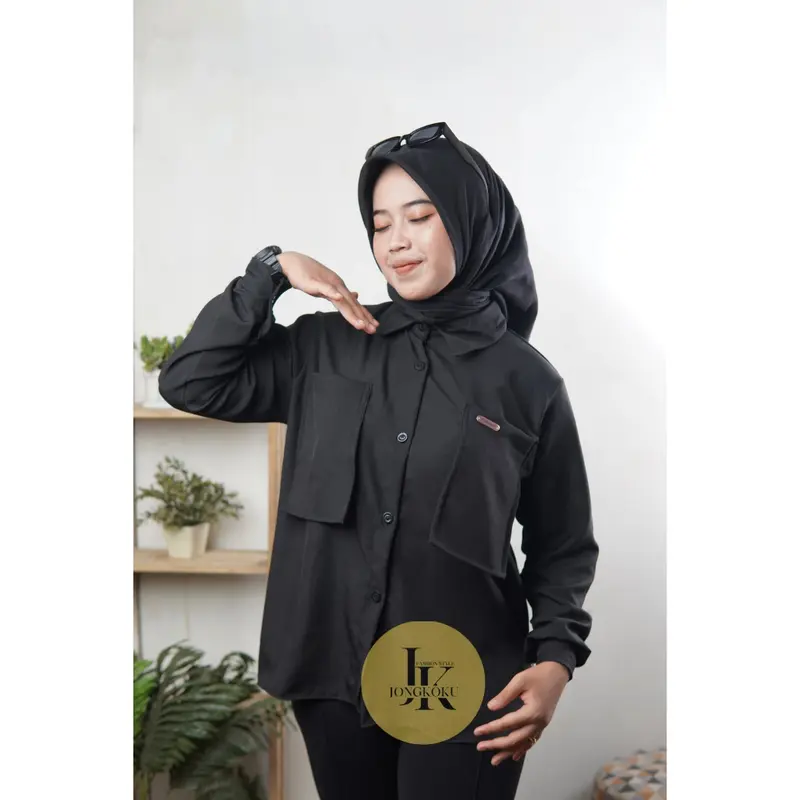 Kemeja Polos Wanita Bahan Twill Premium // Kemeja Polos Wanita Oversize Jumbo Katun 2