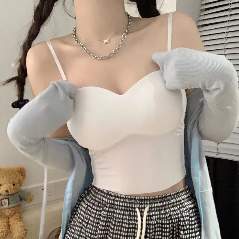 Áo Yếm Lụa Lạnh Phong Cách Mới, Với Đệm Ngực, Gợi Cảm Và Ôm Sát, Áo Ngực Lưng Đẹp, Dành Cho Phụ Nữ, Không Có Vòng Thép, Áo Ống, Gợi Cảm Và Dễ Thương, Đánh Giá Tích Cực 1860