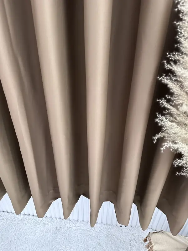 Rèm cửa màu nâu Tây trơn chống nắng tối đa 2,6m 6