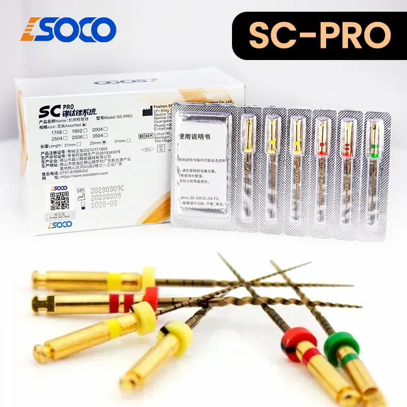 SOCO PRO 6 Pcs/Box Dentist use Dental Nickel Titanium Essential Root Canal File Endodontic Rotary Files dental equipment