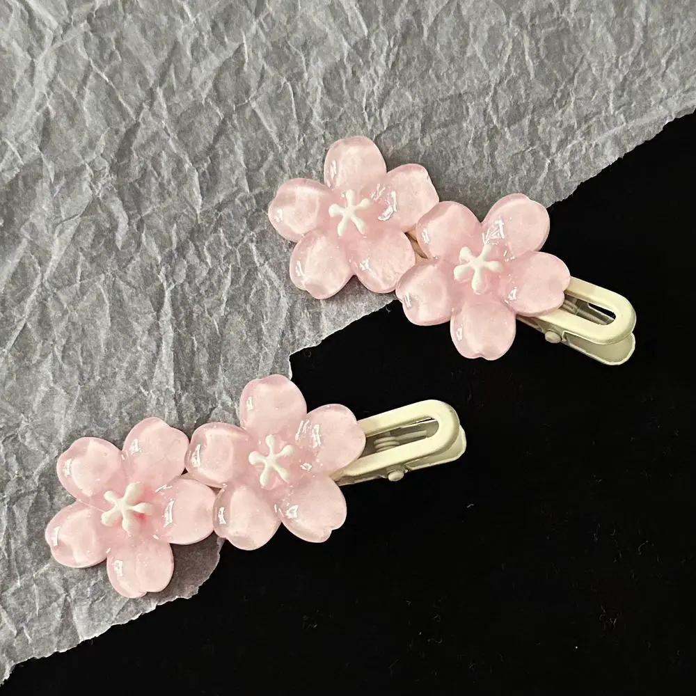 Floral Hair clip Stylish Pink Decorative Cherry blossom clip High-end Wholesale Bangs accessory for Girls Special occasions  wear Teens Wedding