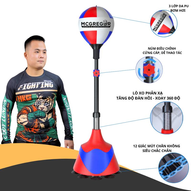 [Trụ Đấm Bốc Phản Xạ Conor Mcgregor Phiên Bản Lò So Cao Cấp Trụ Bóng Phản Xạ Boxing