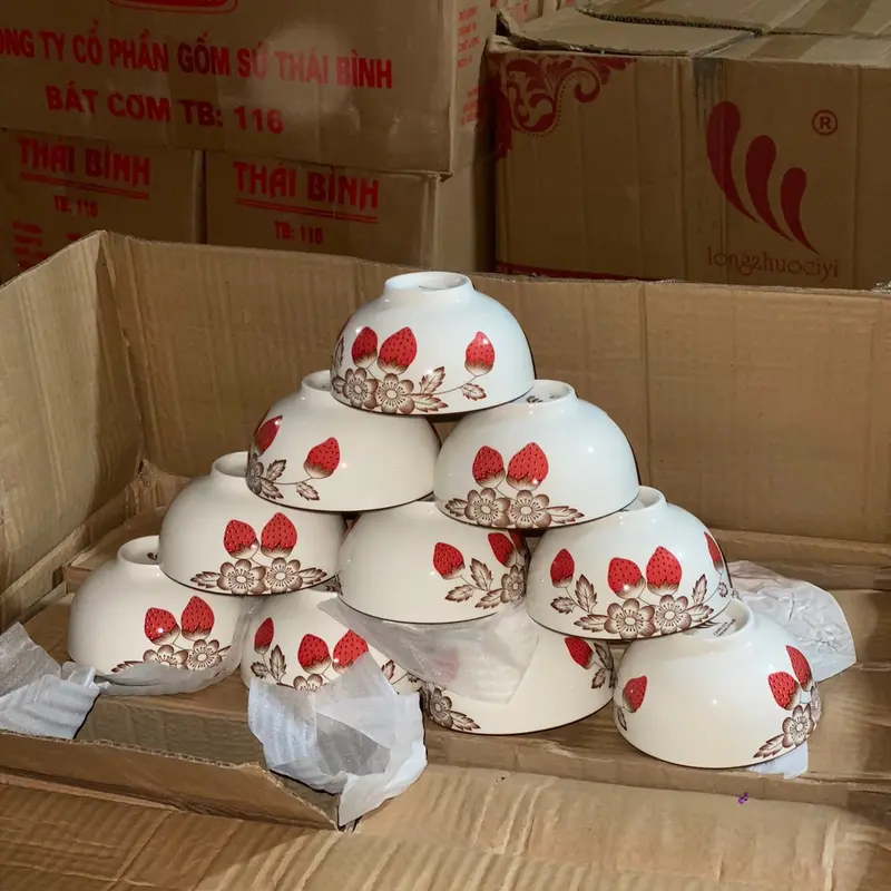 10 chiếc bát cơm, chén cơm, loại tráng men cực bóng giúp bữa ăn của bạn thêm ngon 1