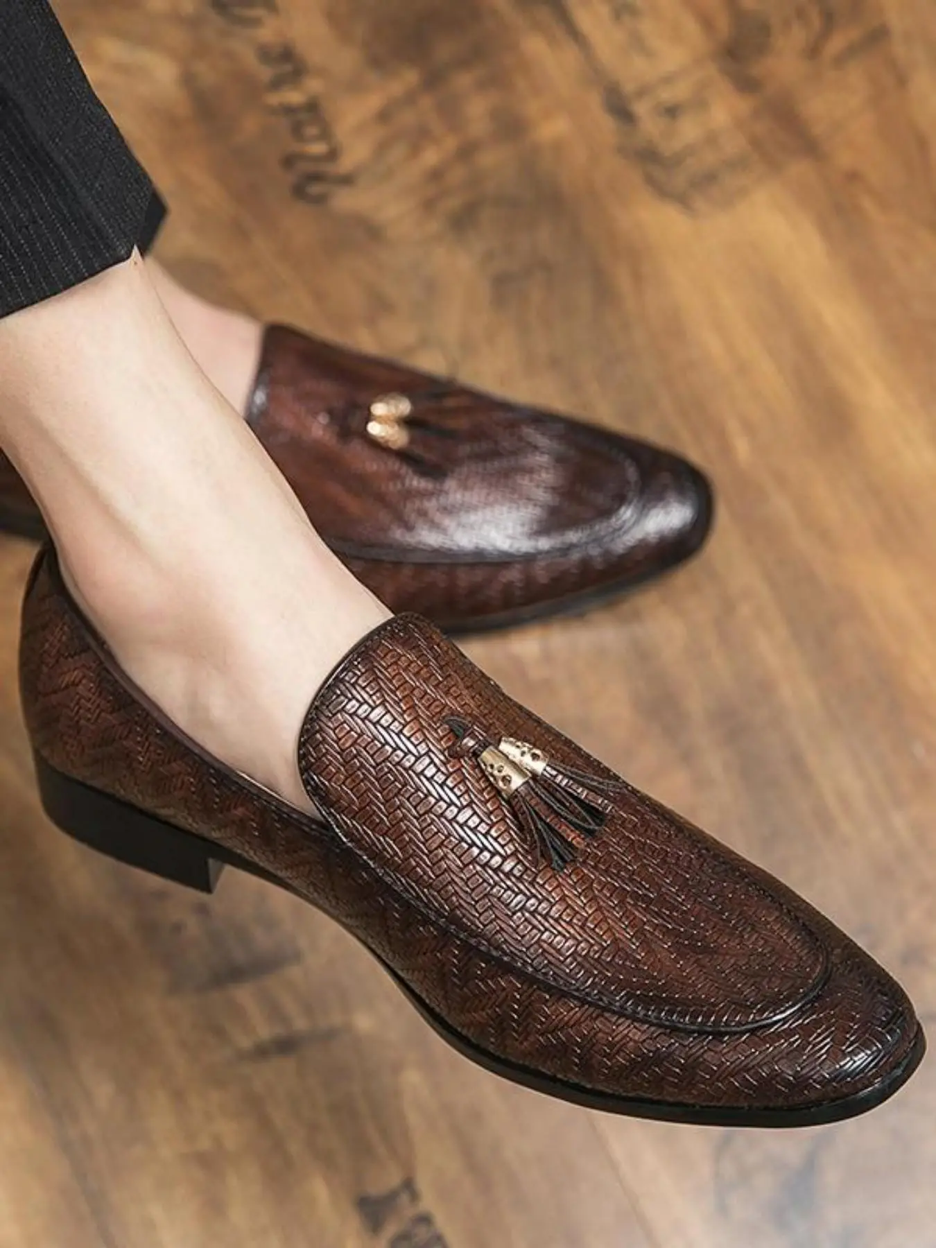 Men's Business Fashionable PU Leather Loafers, Casual Comfortable Fashion Slip-on Shoes for Daily Wear, Lightweight Breathable Shoes for Men, Boy