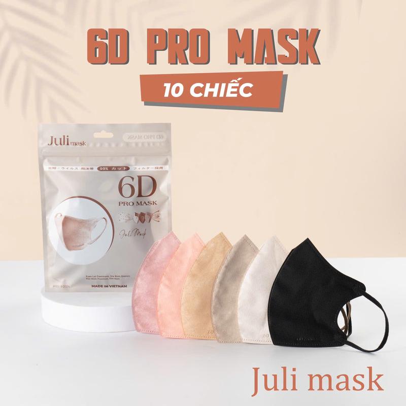 200c tặng thêm 50c Khẩu Trang 6D JULI 3 lớp mềm mại thời trang không gây đau tai