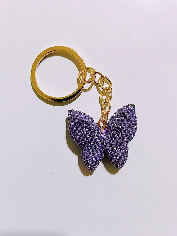 Cute Butterfly Design Keychain, Rhinestone Decor Keychain for Women & Girls, Fashion Accessories for Bag Decoration, Trendy All-match & Exquisite Keychain for Birthday Gift 0