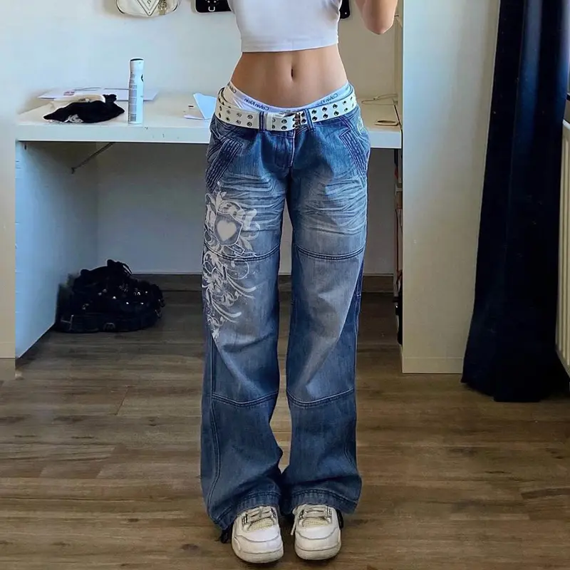 SS24 Women Loose Jeans High Waist Baggy Denim Pants Wide Leg Straight Trousers Vintage Street Wear