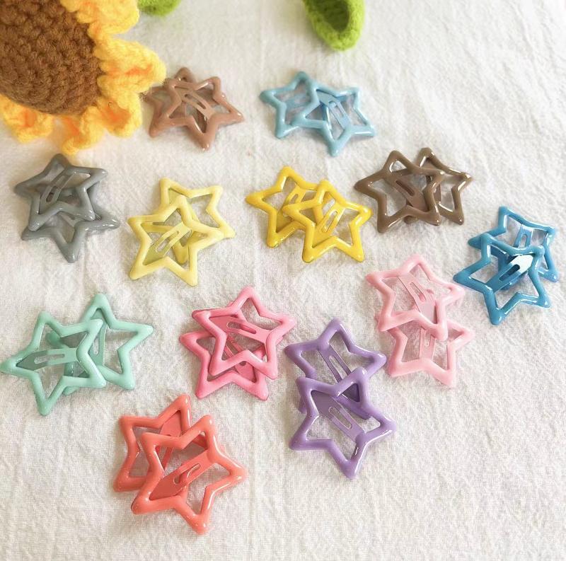 Product Introduction of Pentagram Duck Mouth Clip Ins Style Kẹo màu sao BB Clip Dễ thương ngọt ngào thời trang đơn giản liền mạch kim loại đuôi ngựa phụ kiện cho phụ nữ tóc clip yasmin Women 4