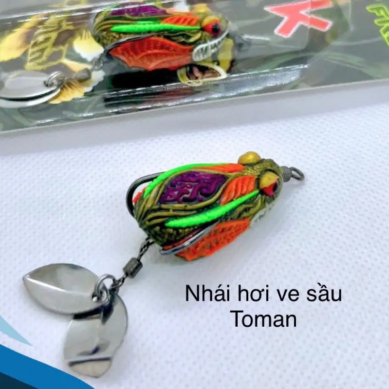 Nhái hơi câu lure VE SẦU TOMAN thái lan chất liệu cao su non lưỡi bkk bén nhạy Đi Câu Fishing Bắt Cá Câu Cá Tay Quay