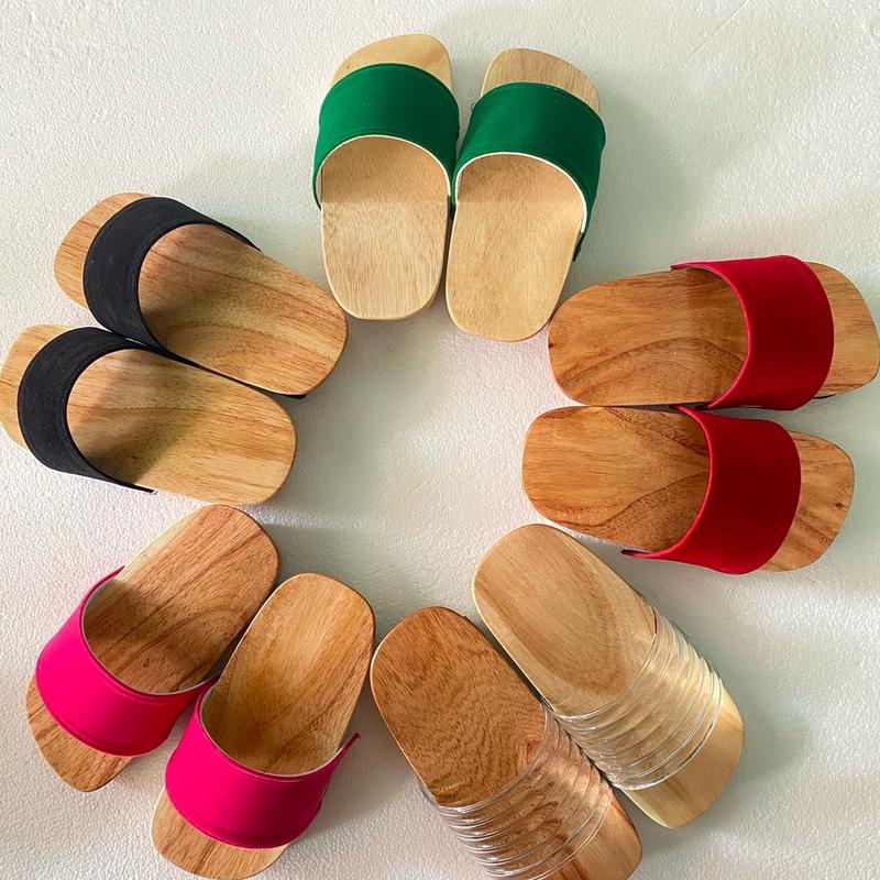  Dép guốc g guốc mộc cho bé gái bé trai phối quai đủ màu chất liệu gỗ xoan thân thiện với môi trường 