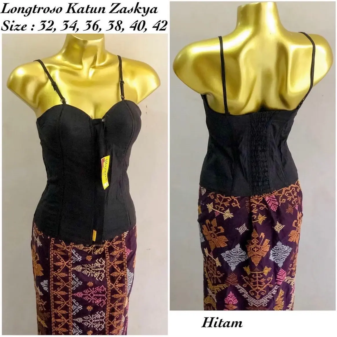 Longtorso / kamisol / dalaman kebaya katun / korset (tali lepas pasang) melar
