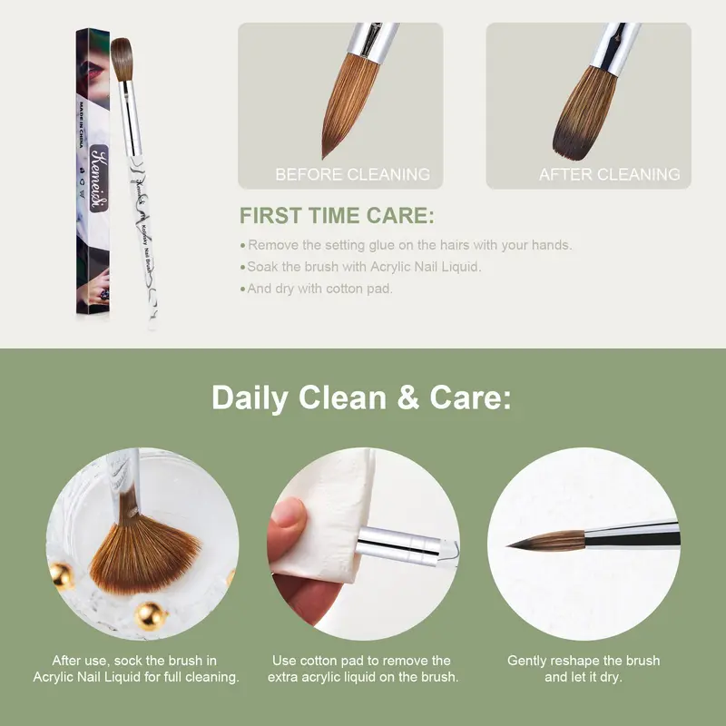 Different Sizes Nail Art Brush, Professional Manicure Brush, Gel Nail Polish Extension Pen for DIY Nail Art Projects 7