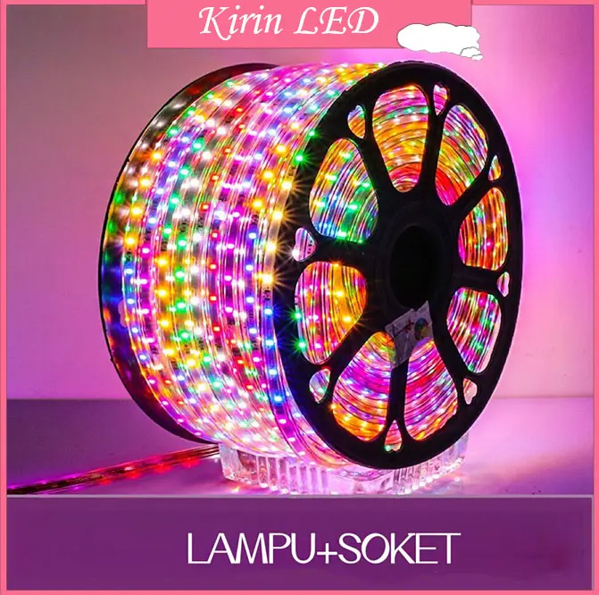 Lampu LED Strip Selang Paket RGB 10-30M+Soket 2835 220V + Adaptor Outdoor