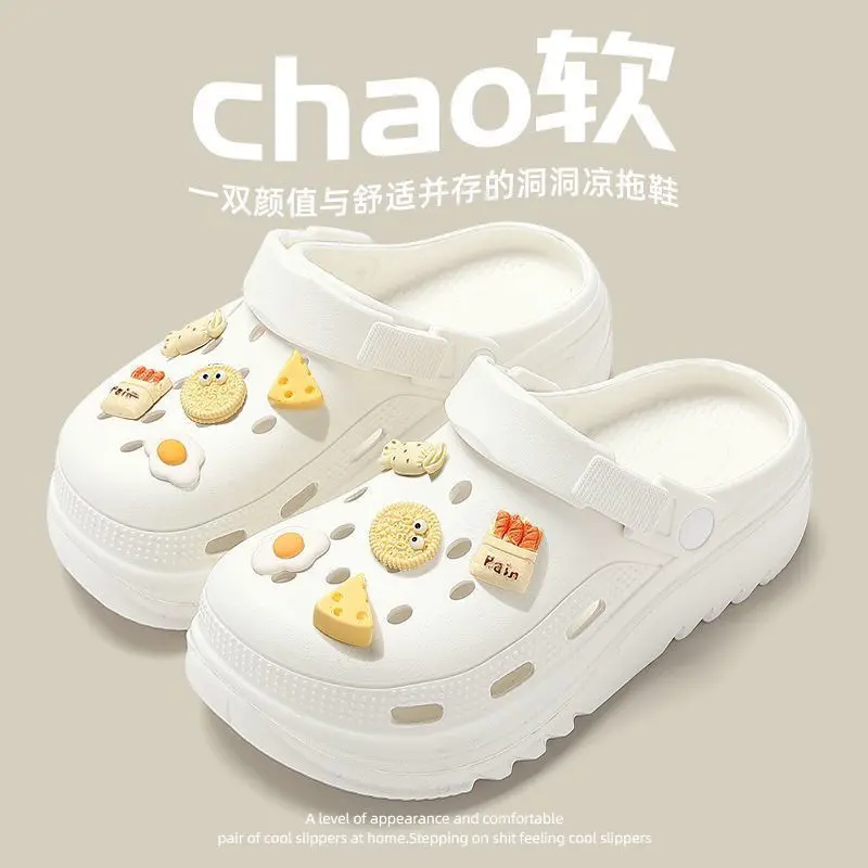 Chân Trượt, Đế Mềm, Không Trơn Trượt, Thoáng Khí, Thích Hợp Cho Mùa Hè, Dép Lê Cặp Đôi, Dành Cho Nữ, Có Thể Đeo Ngoài Trời, Phong Cách Sinh Viên Ins, Có Lỗ Thông Hơi 6