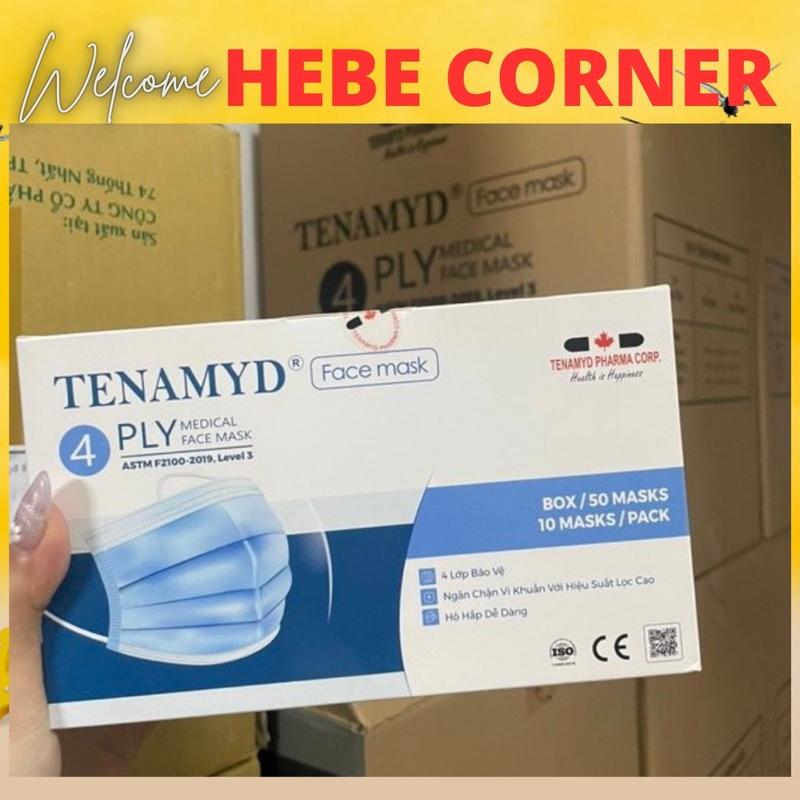  Combo 5 hộp Khẩu trang y tế Tenamyd 4 lớp đạt chuẩn an toàn  50 cái hộp  