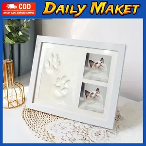 Cetakan Tangan Kaki Bayi Baru Lahir Newborn Anjing Kucing Cetak Foto Frame Bingkai DIY Clay Set