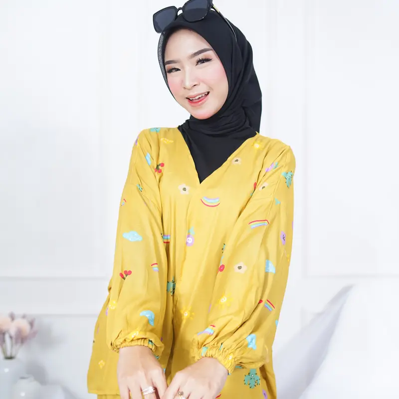 OneSet Outer | Setelan Outer | OUTER KIYOWO LENGAN BALON OUTER WANITA OUTER RAYON OVERSIZE Baju Muslim 3