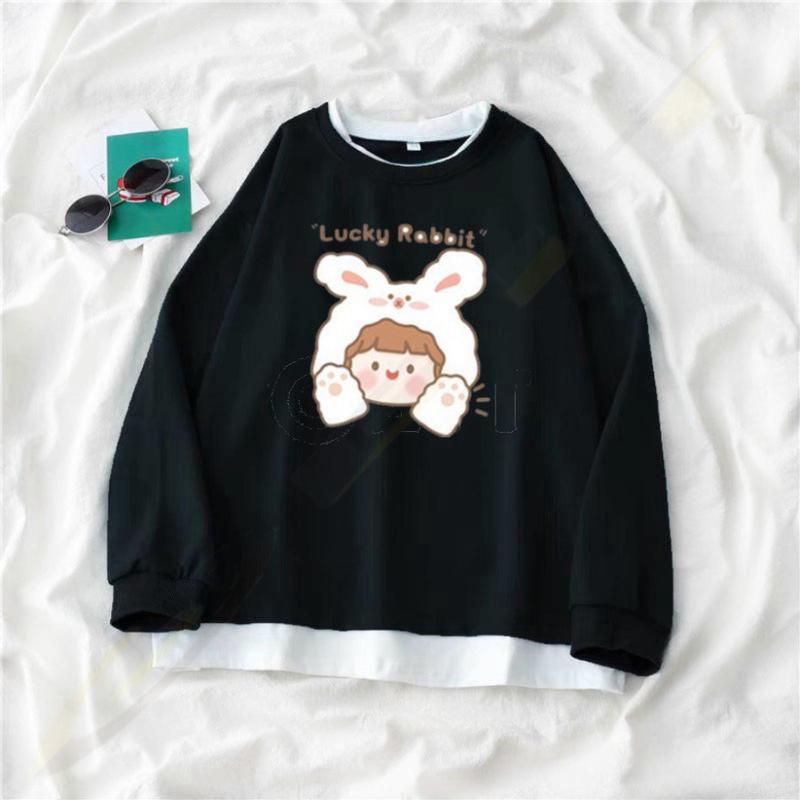 [MIỄN PHÍ SHIP]Sét áo nỉ bo gấu trắng  bé thỏ Lucky Kèmquần bom chun , Áo hooide Unisex from rộng, thiết kế phong cách hàn quốc I-Erina cute 8