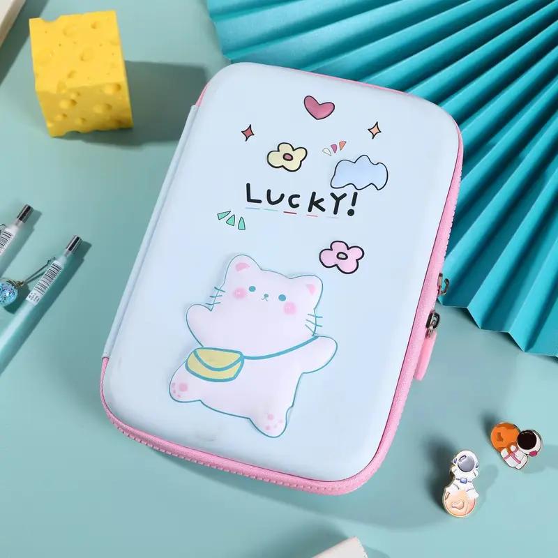 Kotak Tempat Pensil Anak 3D Timbul Impor Hardcase Besar Motif Animal Unicorn Stationery 5