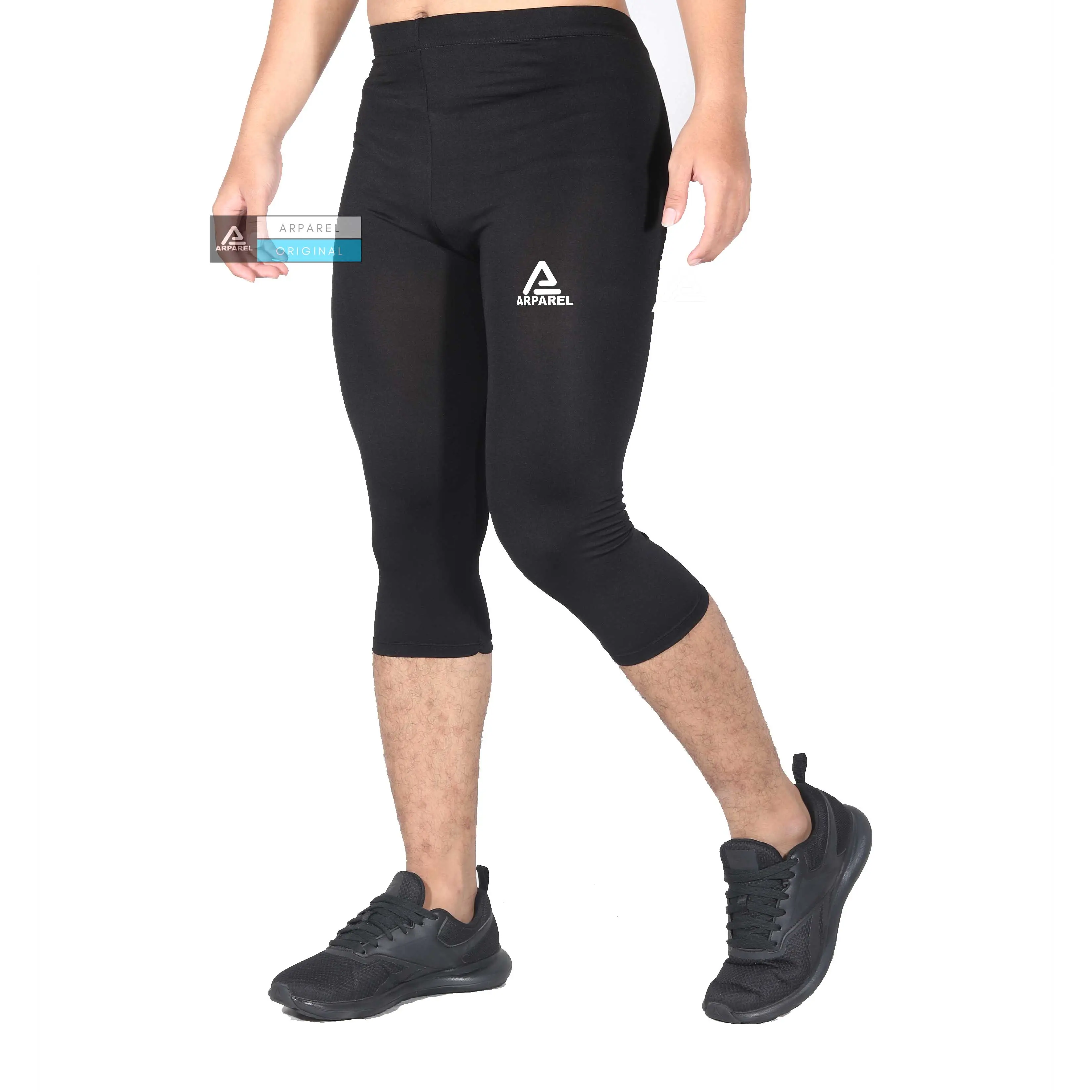 Legging Celana Pria / Celana Olahraga Pria 3/4 Pants Black White Arparel bola outdoor Sport Pendek sot