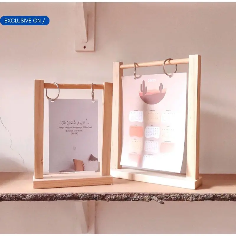 Kalender Stand Gantungan Menu Promo Nomer Meja Kayu Resto Cafe Jadwal Sekolah 0