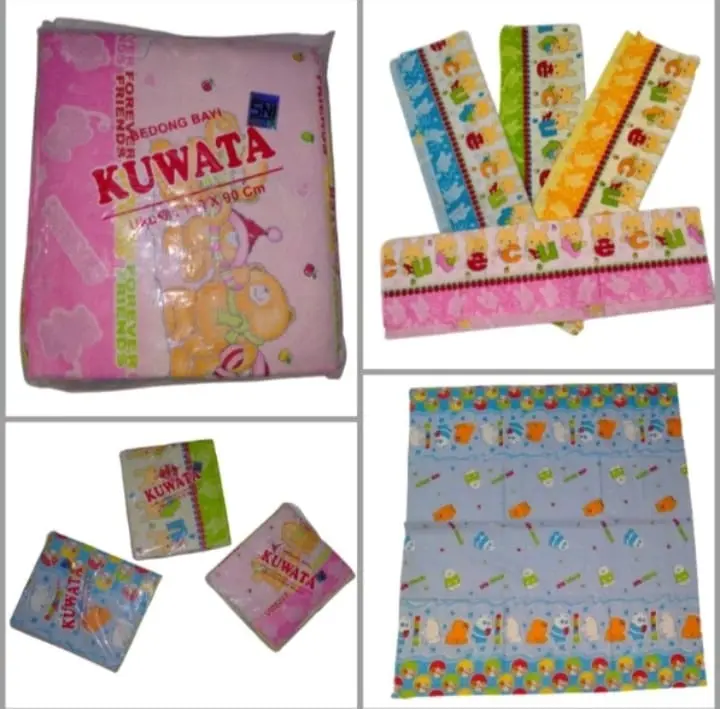 Bedong Lampin Bayi Planel SNI Warna Motif 90x90 3 pcs