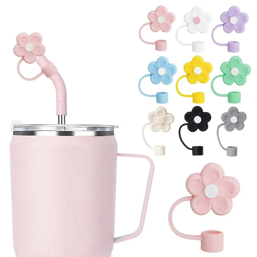 Silicone Flower Straw Cover Reusable Stanley Cup Accessories Flower Straw Dust Cap