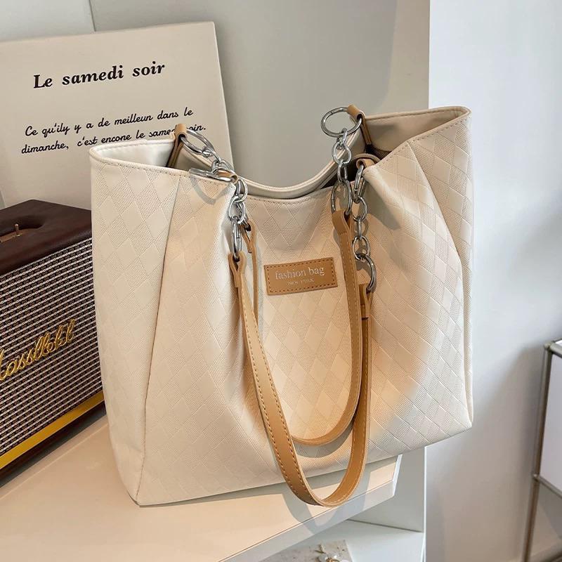 Túi Công Sở Túi Xách Nữ Túi Tote Kẻ Caro Đựng Vừa A4, Laptop Đi Chơi Đi Làm HTStore Bag Da