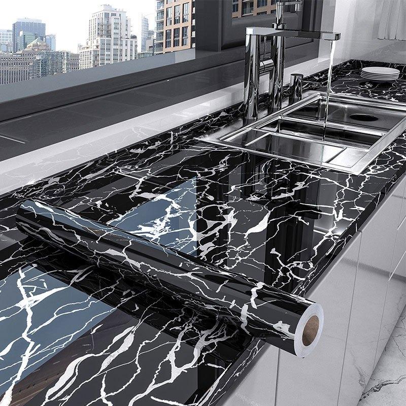COD Kitchen Oil-proof Stickers Marble Waterproof, Moisture-proof ...