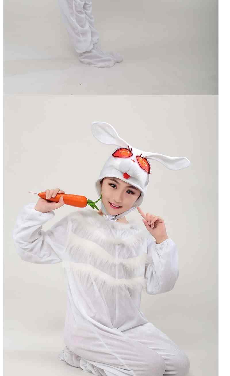 Product Introduction of Kostum Lelaki dan Perempuan, Sehelai, Arnab Putih Kecil, Pemodelan Haiwan Kartun, Sesuai untuk Kostum Persembahan Tarian Pentas Halloween 17