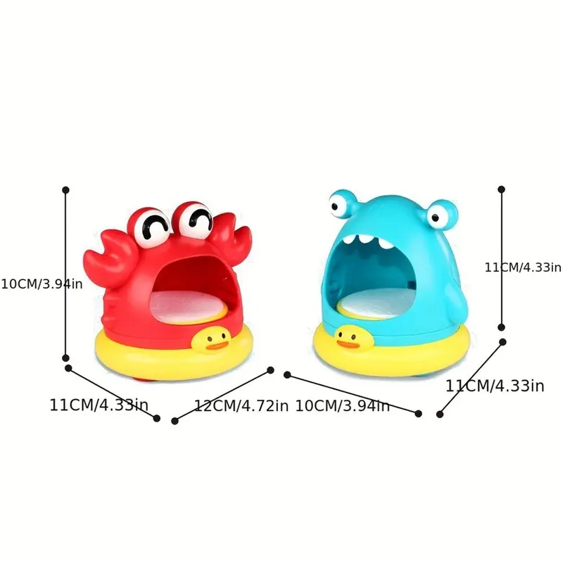 Crab & Shark Design Bubble Blower Toy, Cartoon Crab & Shark Bubble Maker Toy, Bubble Making Machine Toy, Sensory 1