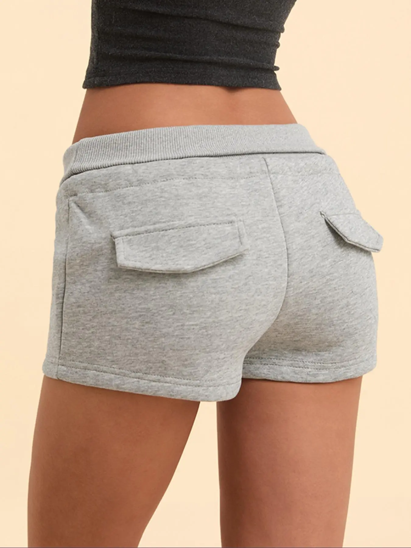 Women's Plain Drawstring Waist Shorts, Casual Comfy Shorts for Summer, Ladies Bottoms for Daily Wear