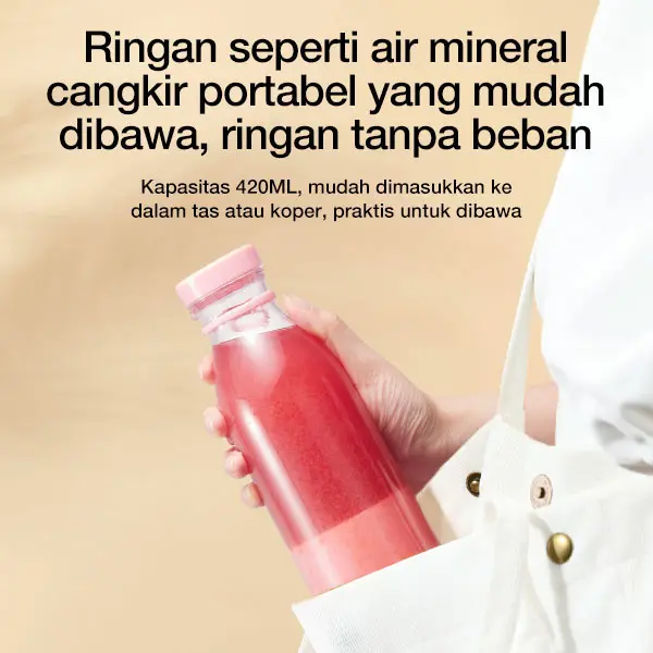 Rockstar bahan yang aman untuk makanan blender 6 bilah mata pisau juicer mini blander 420ml  portable  usb charge chopper  kekinian 3