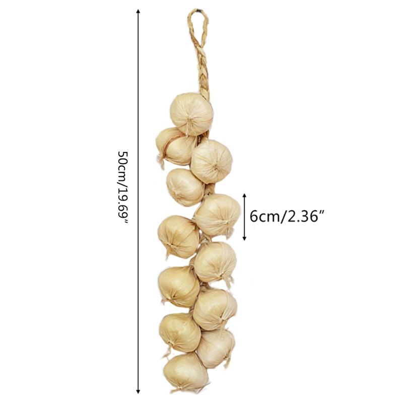 Product Introduction of Artificial Garlic String Simulation Fake Lifelike Vegetable Display Ornament 0