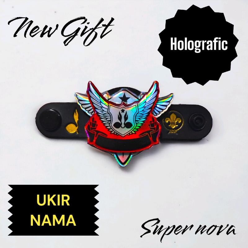 Ring kacu pramuka supernova holgram dobel akrilik  pengikat clips dasi pramuka Bros 1